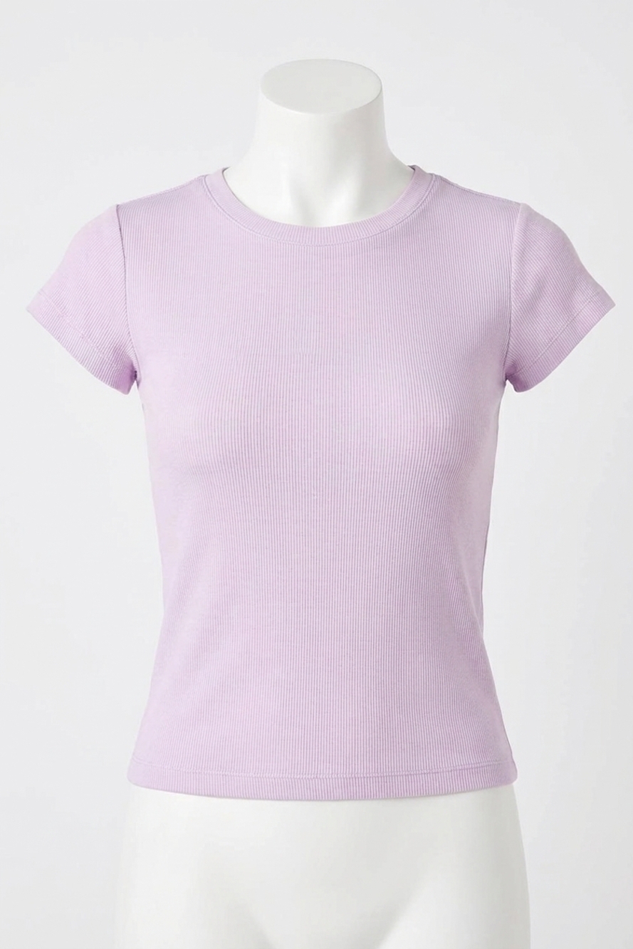 NEW PJ SALVAGE lacey basics short sleeve tee in lavender glow